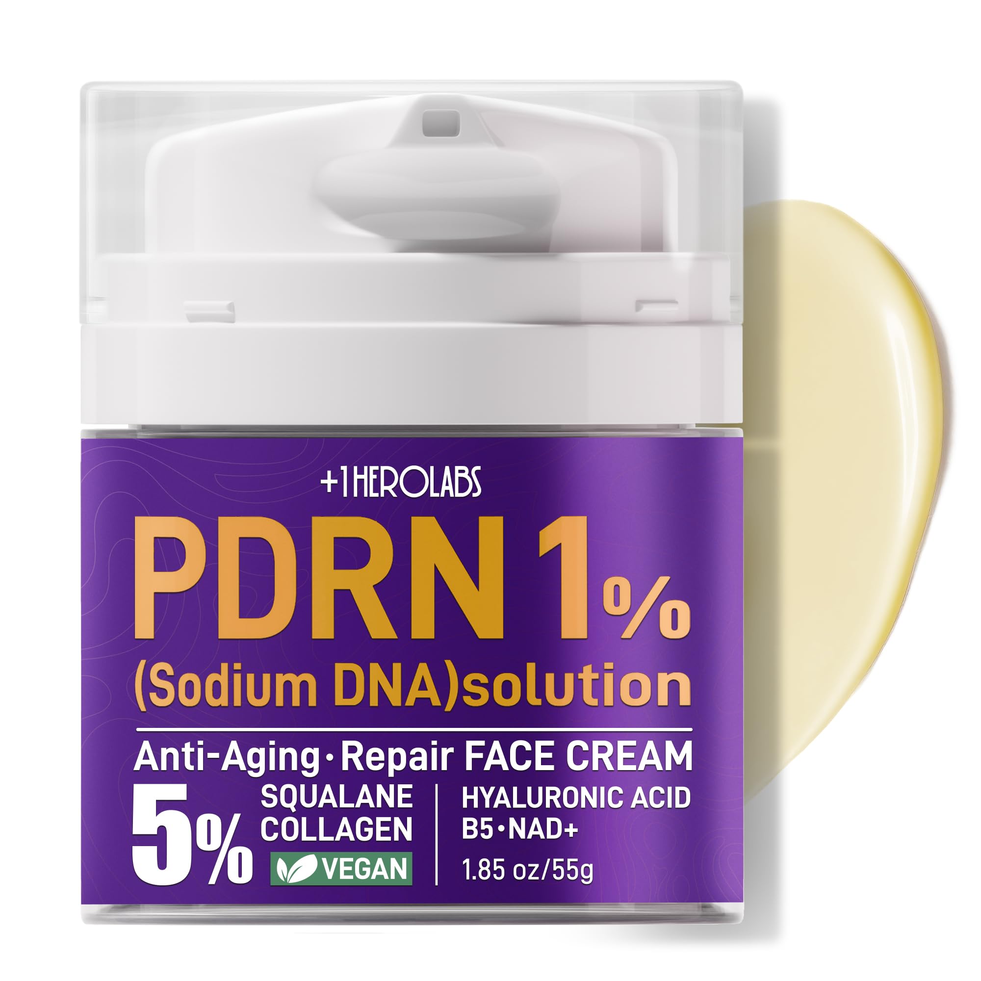Plus OneHerolabs PDRN cream in skincare routine setup