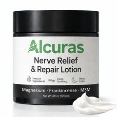 PLYNXE Alcuras Cream applied to the knee for soothing daily comfort.