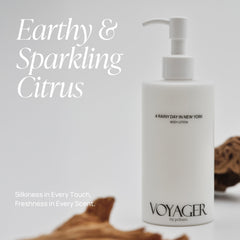 Pobam VOYAGER A cream texture close-up highlights a silky, non-greasy finish.