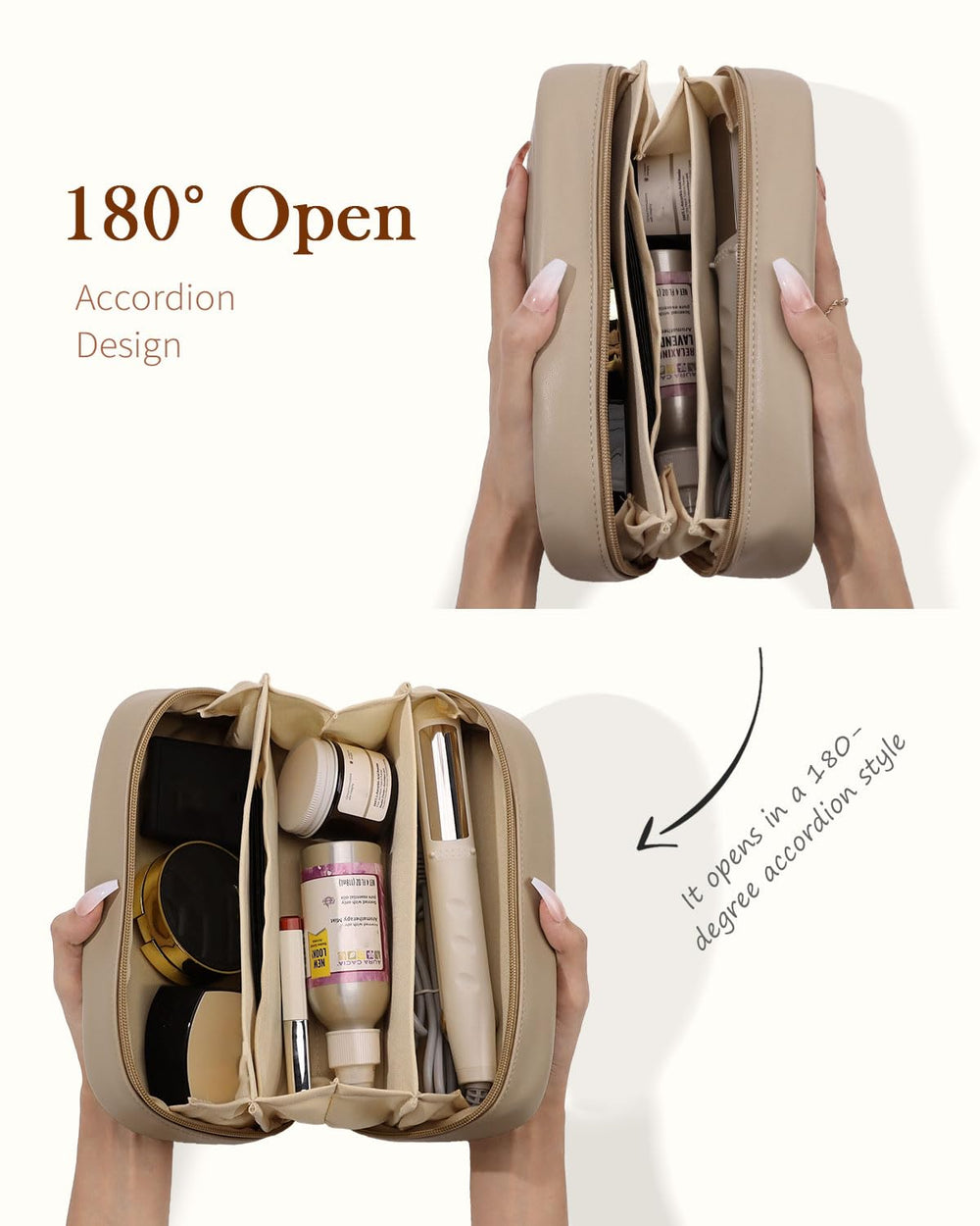 Pocmimut makeup bag travel-ready compact organizer for quick trips