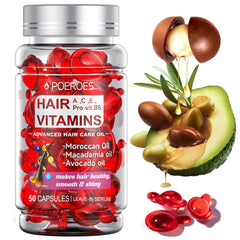 POEROES Hair Oil bottle pouring to smooth frizz and add shine.