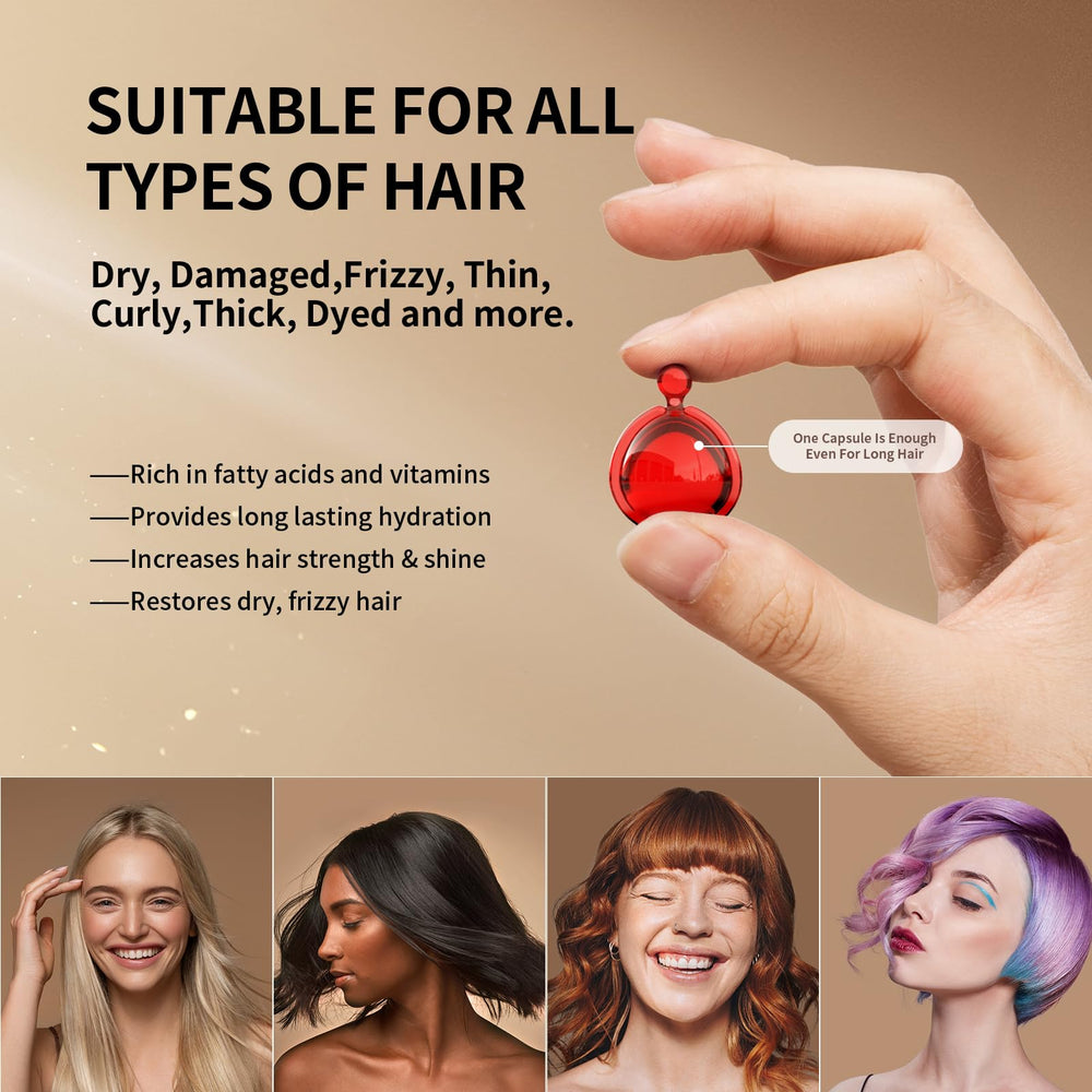 POEROES hair oil frizz-fighting formula smoothing strands.