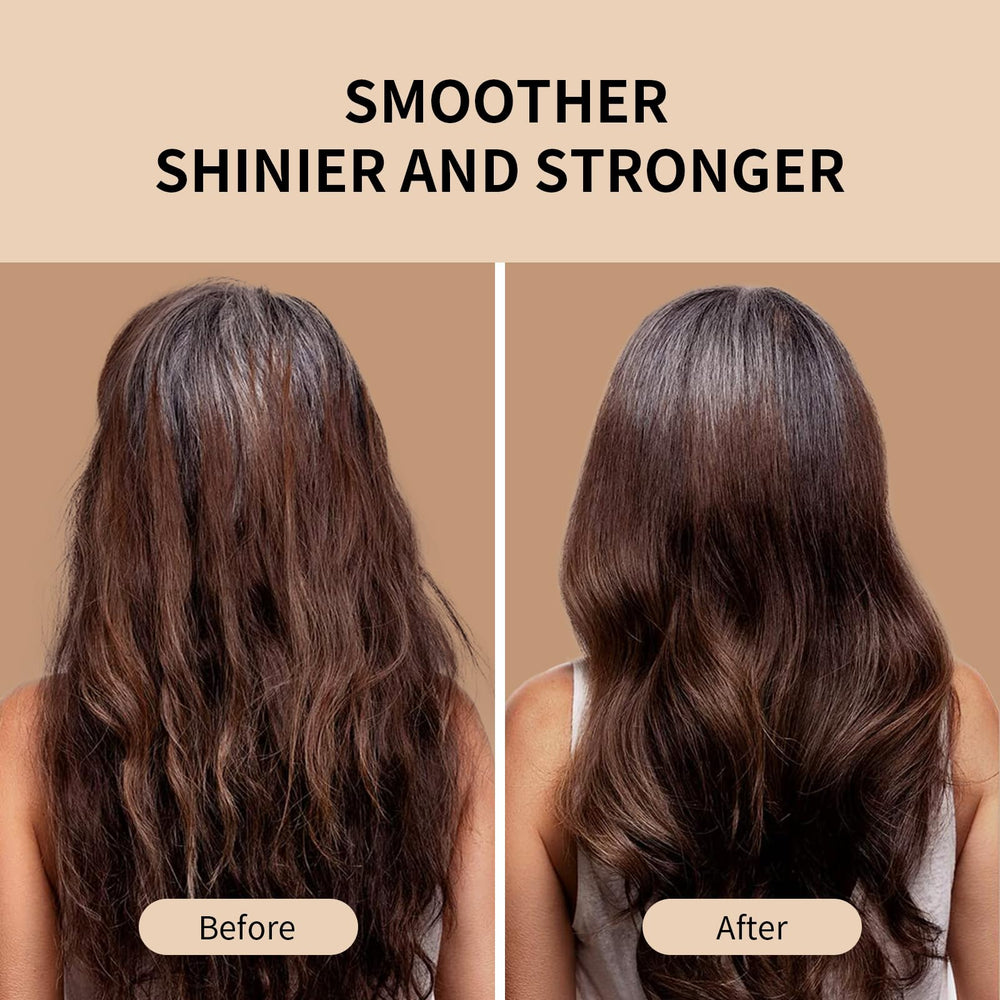 POEROES leave-in conditioner being applied to hair without heaviness.