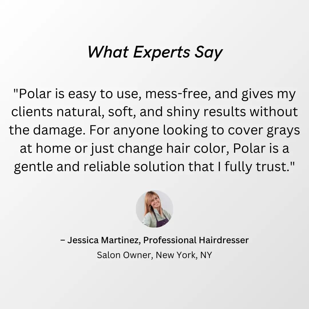 POLAR Hair Care natural ingredients label emphasizes gentle, vegan dye