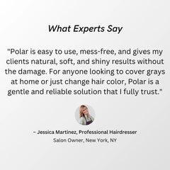 POLAR Hair Care natural ingredients label emphasizes gentle, vegan dye