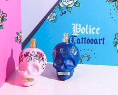 Police To Be Tattooart logo closeup, brand recognition and premium feel