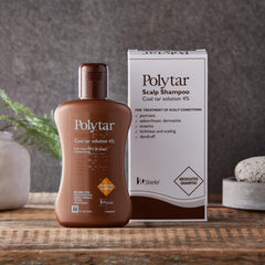 Polytar tar shampoo close-up on lather highlighting cleansing action