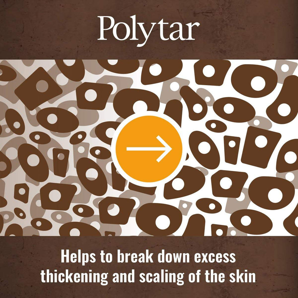 Polytar application on scalp demonstrates massage-ready texture and ease of use