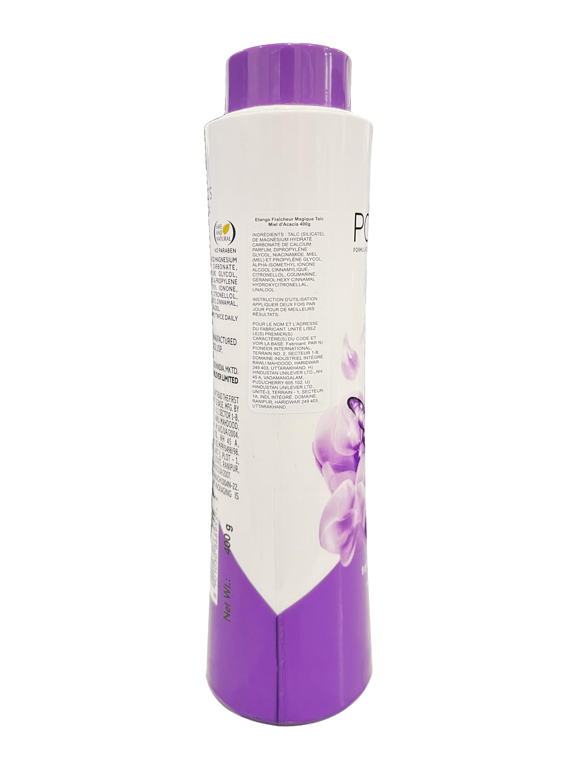 POND'S Acacia Honey fragrance talc delivers a lingering scent for daily refreshment.