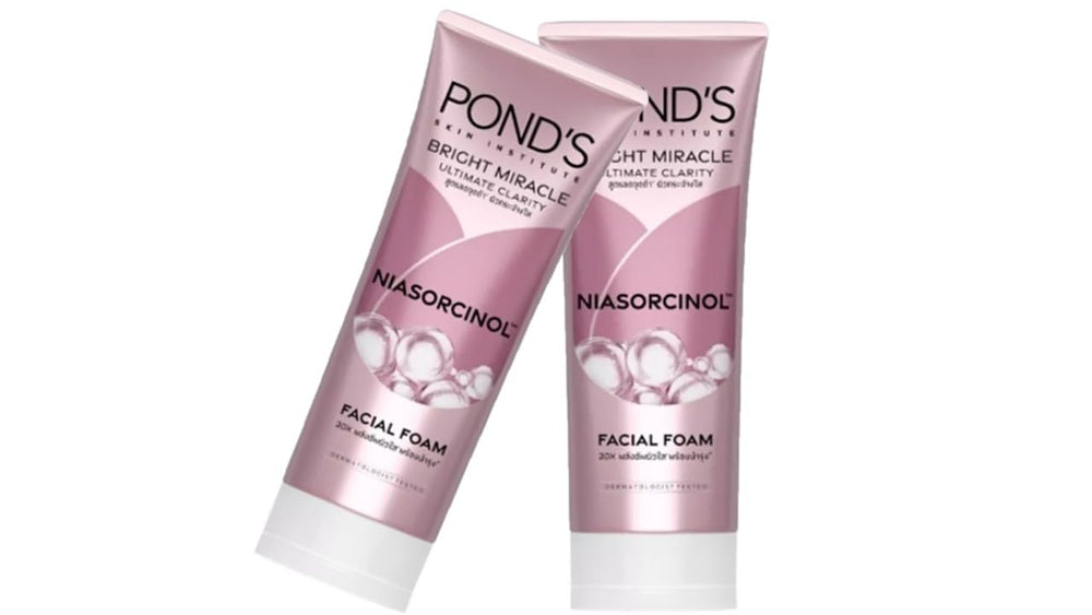 Ponds Bright Miracle Ultimate Clarity foam packshot for daily cleansing and brightening potential.