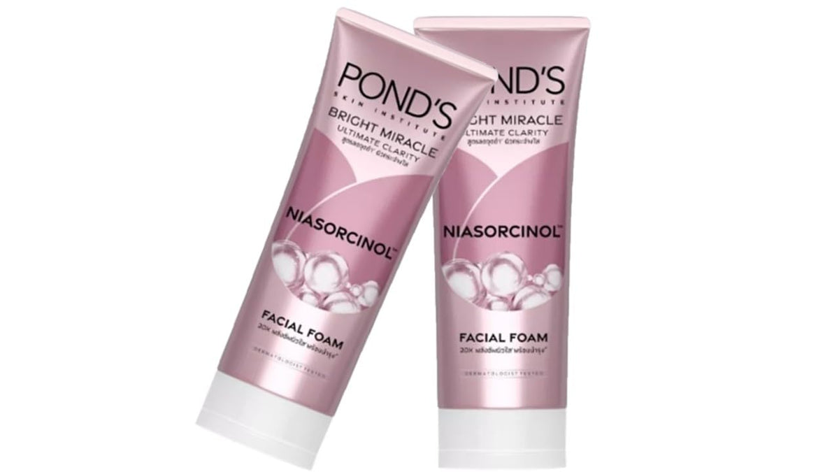 Ponds Bright Miracle Ultimate Clarity foam packshot for daily cleansing and brightening potential.