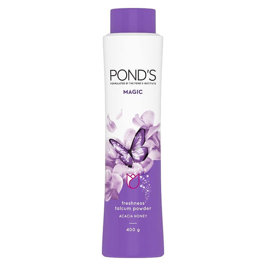 POND'S Freshness Talcum Powder with Acacia Honey 400g for instant refreshment after bathing.