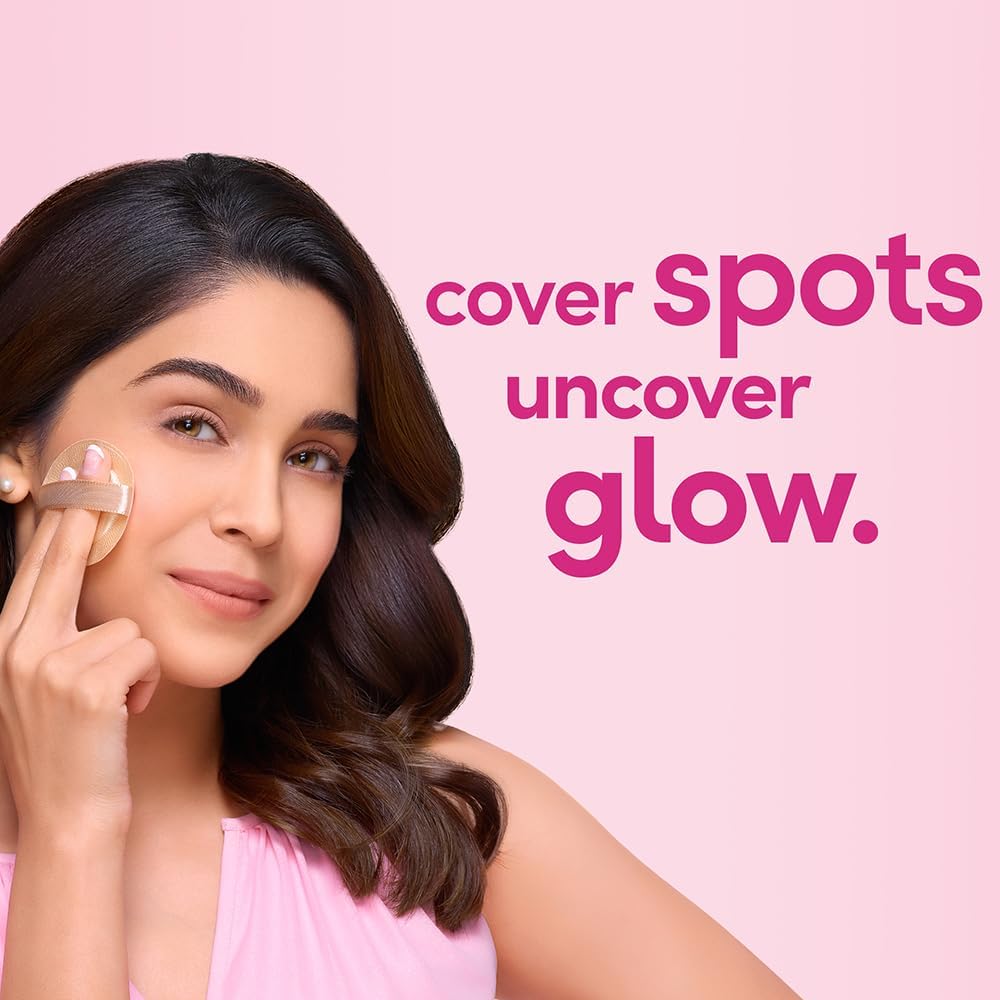 Pond's powder application puff delivering even, lightweight coverage
