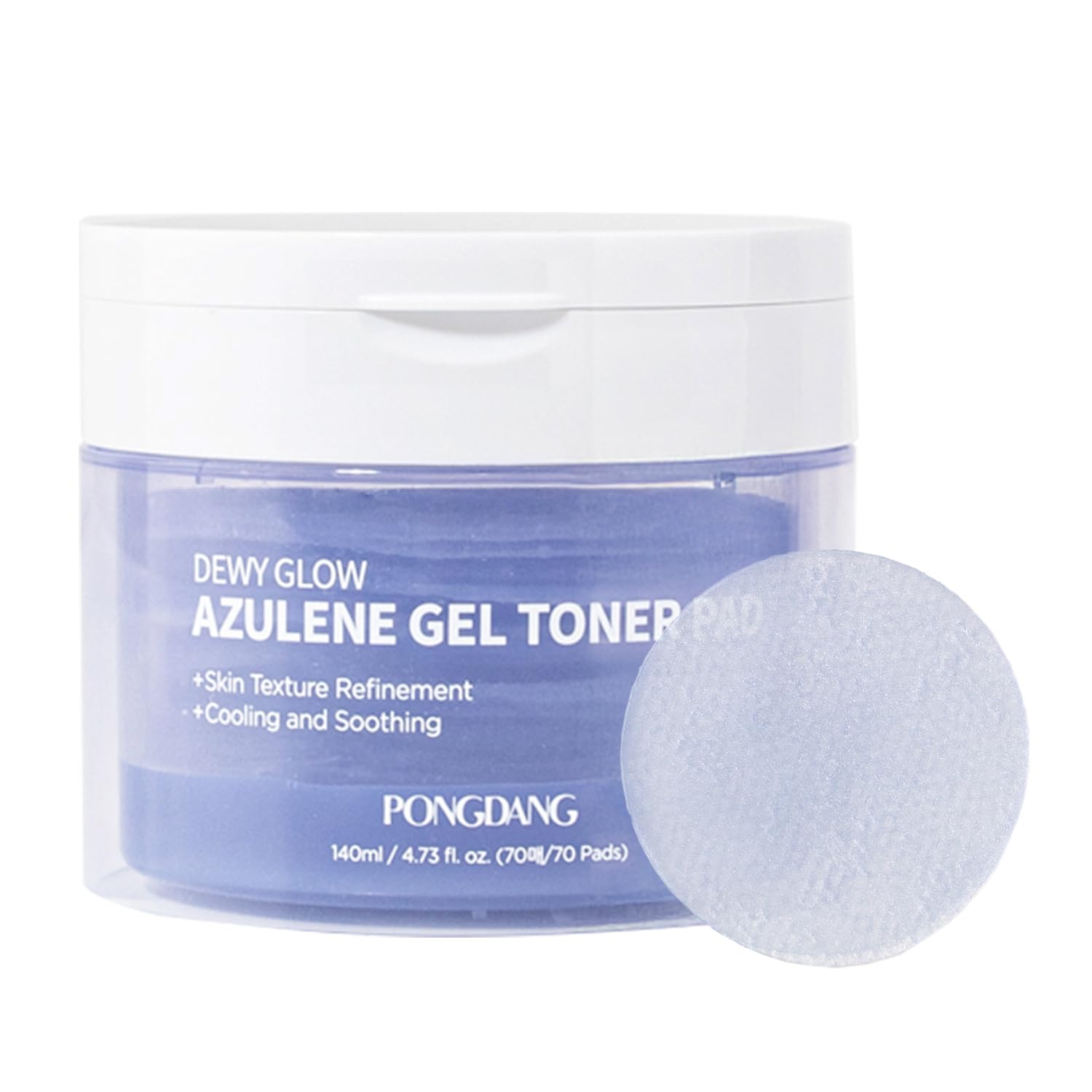 PONGDANG Dewy Glow Azulene Gel Toner Pad embossed texture for gentle exfoliation