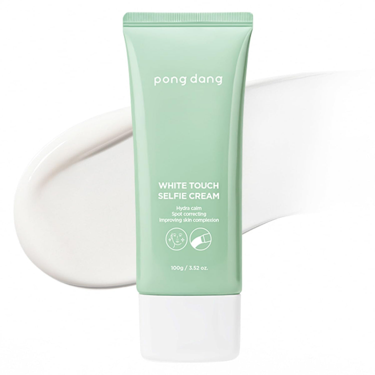 PONGDANG White Touch Selfie Cream jar closeup highlighting premium packaging for radiant skin