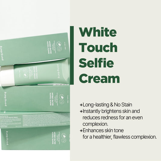 PONGDANG White Touch Selfie Cream texture swirl showing lightweight hydration action