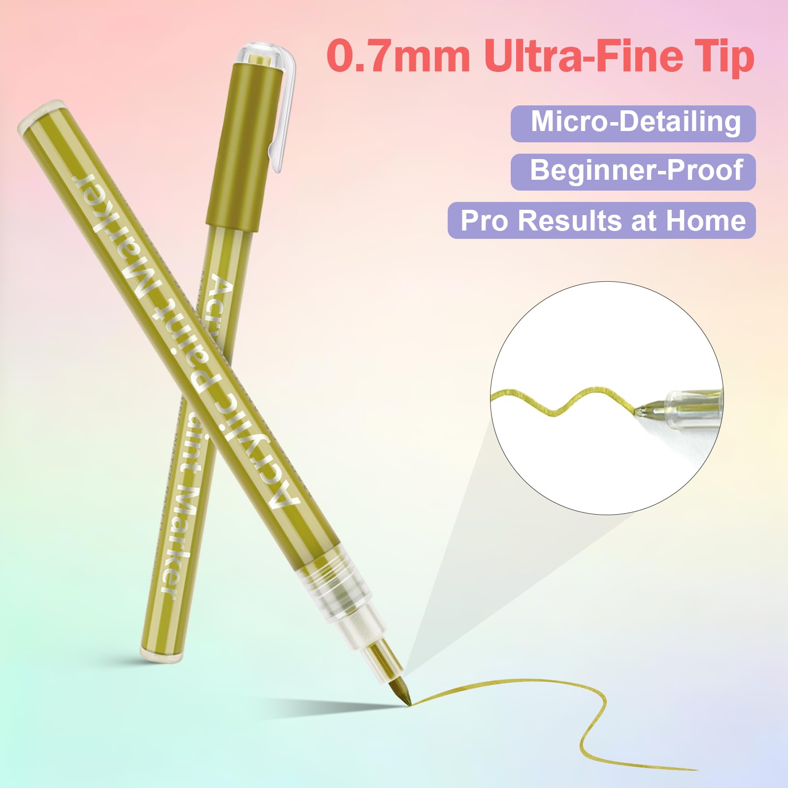 Ponhey 0.7mm fine-tip close-up highlighting precise detailing for nails