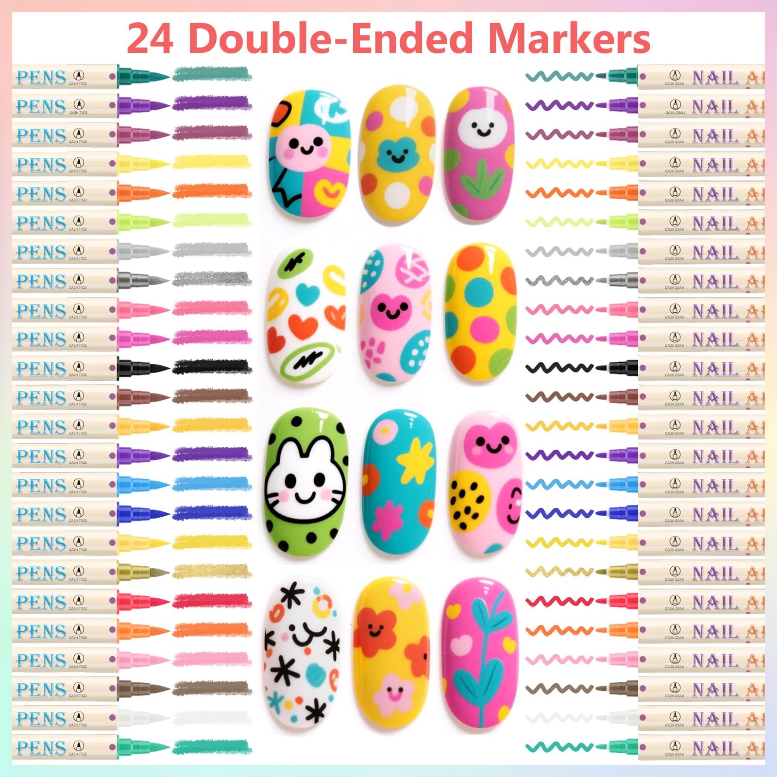 Ponhey nail art pens in action enable beginners to achieve clean lines with smooth flow