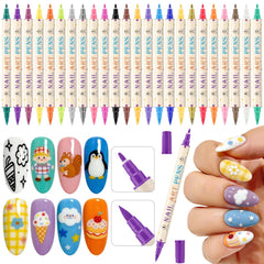 Ponhey 24-color nail art pens set packaging showcases vibrant range for versatile designs