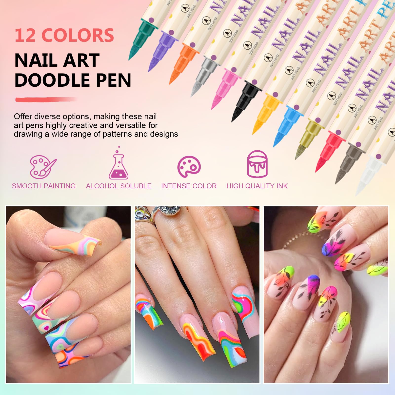 Ponhey versatile set ideal for home or salon-style nail designs.