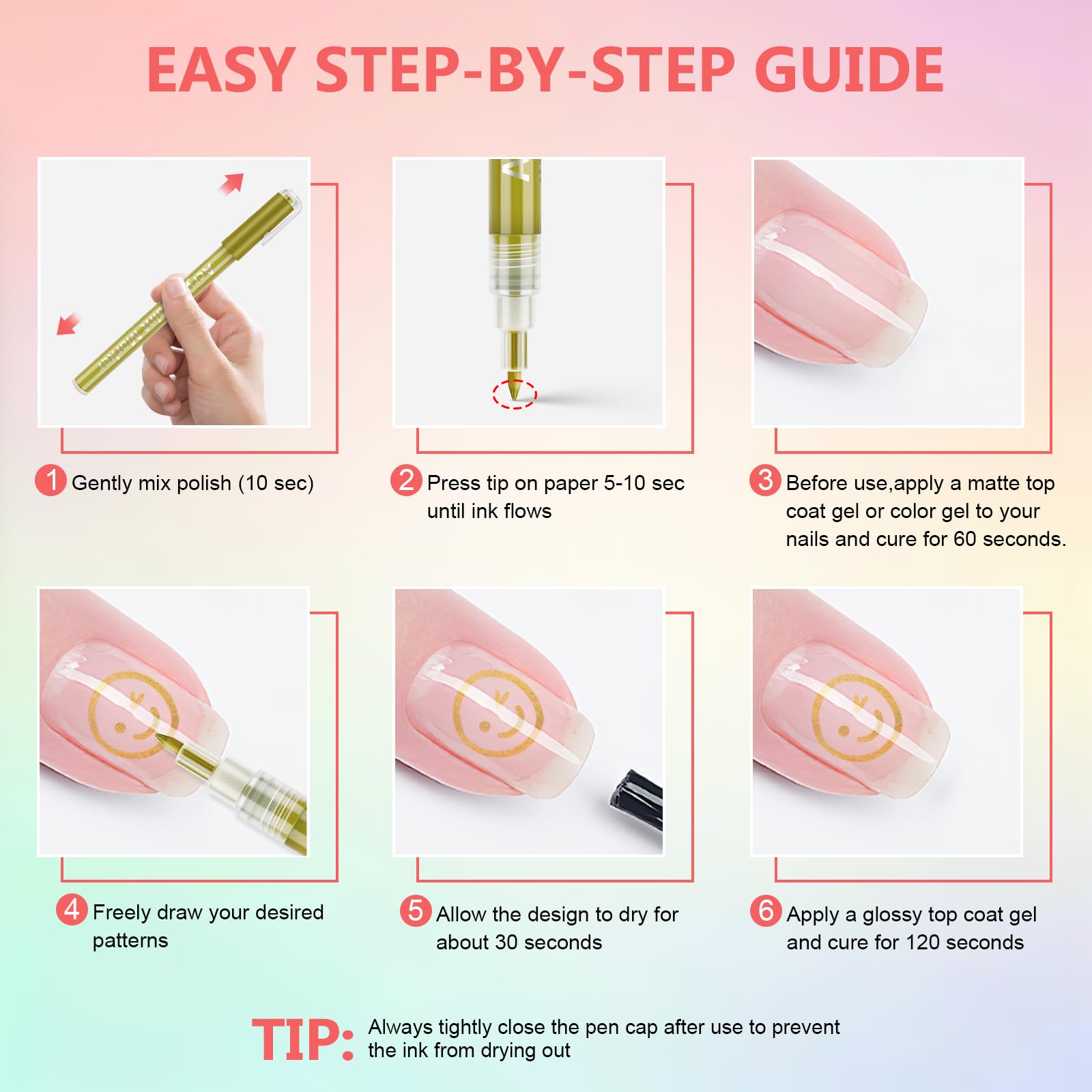 Ponhey waterproof and quick-drying markers suitable for lasting manicures