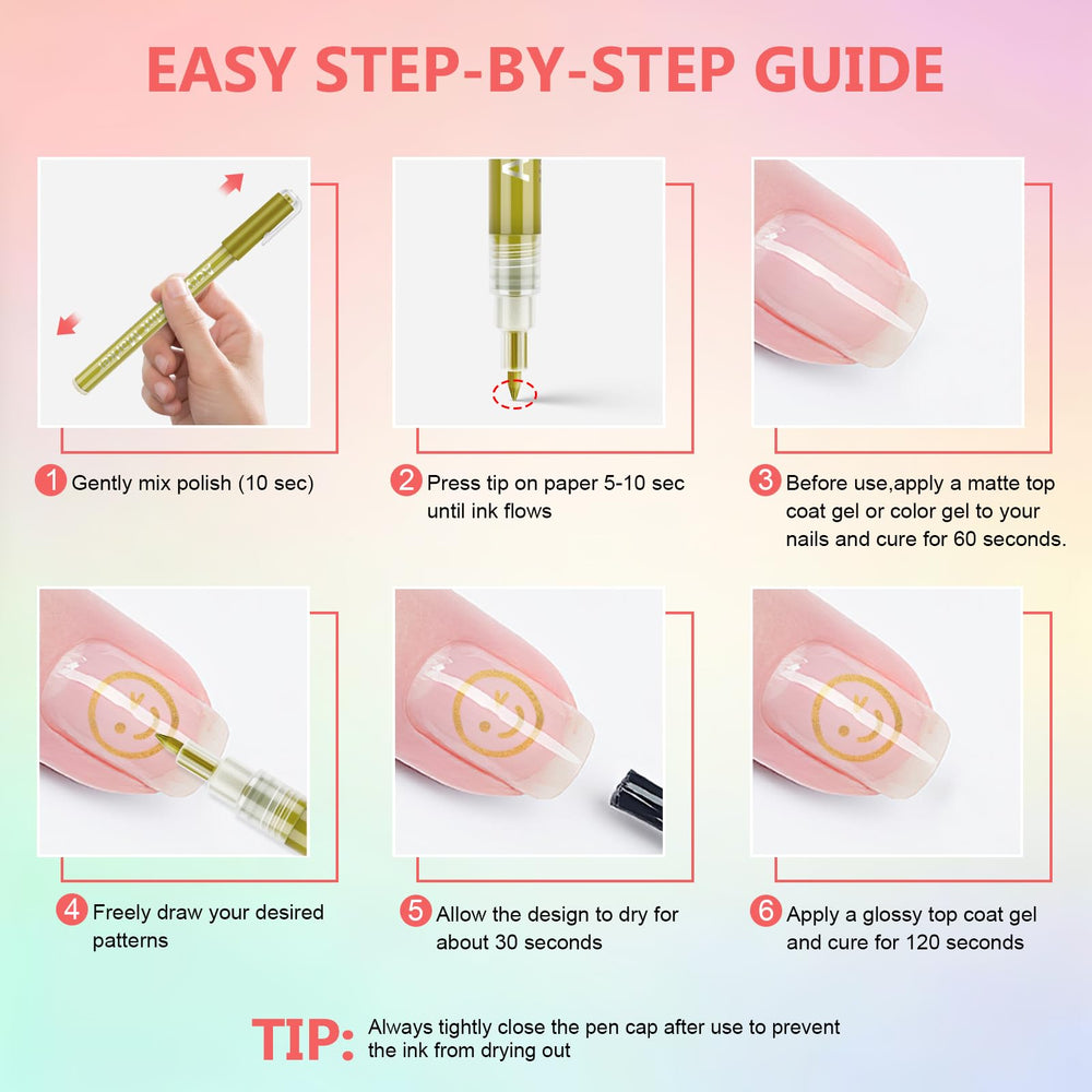 Ponhey waterproof and quick-drying markers suitable for lasting manicures
