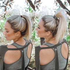 PONY-O low-ponytail styling for a sleek, comfortable look.
