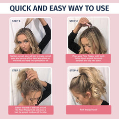 Pony Popper Clip adds volume to thick hair for a bold pony.