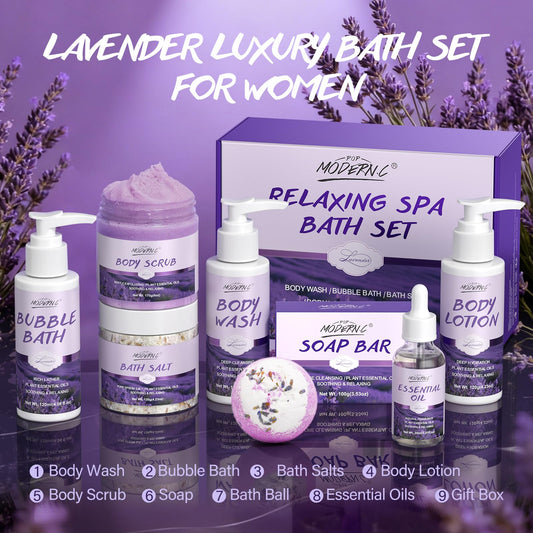 POP MODERN.C Lavender body wash bottle ready for daily cleansing
