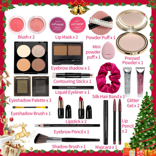 POP MODERN.C advent calendar 24 items inside, daily surprises for festive makeup looks.