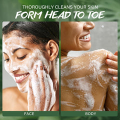 POP MODERN.C Tea Tree Oil Soap Bar lathers richly for facial and body use.