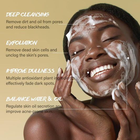 POP MODERN.C turmeric wash foam demonstrates gentle exfoliation.