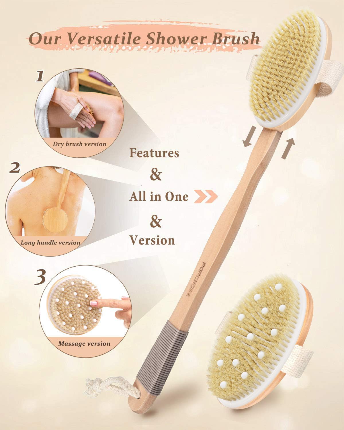 POPCHOSE brush head with gel massage particles for soothing cleansing