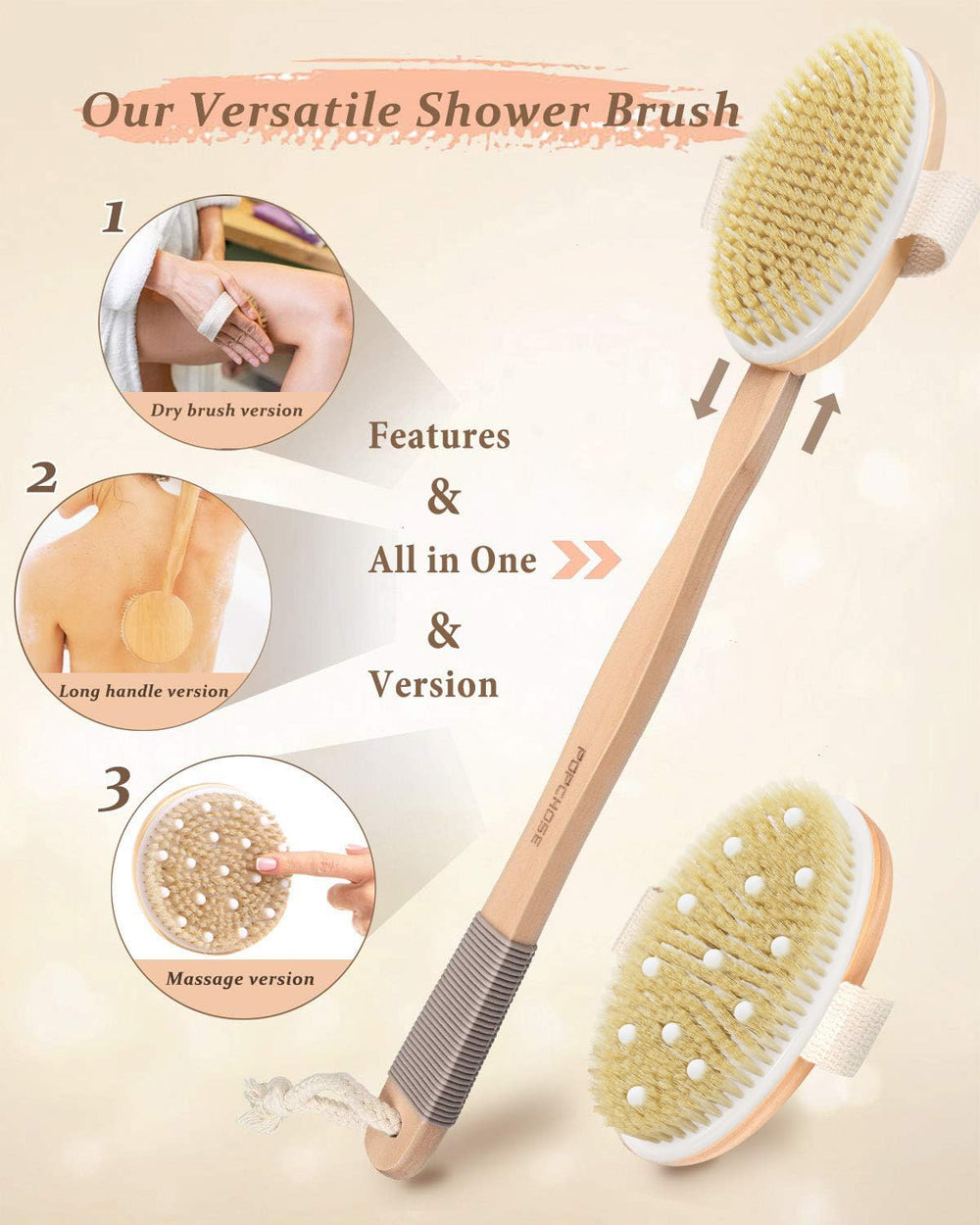 POPCHOSE brush head with gel massage particles for soothing cleansing