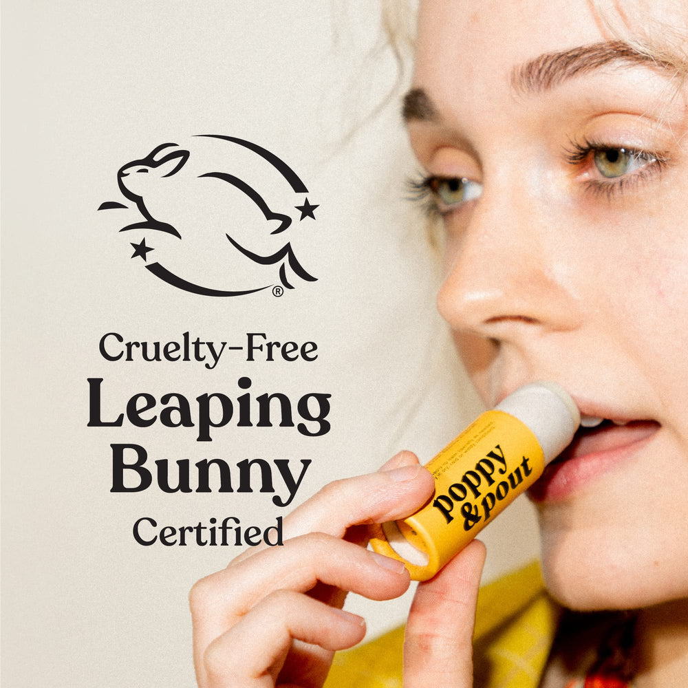 Poppy & Pout lip balms in the set for daily moisture