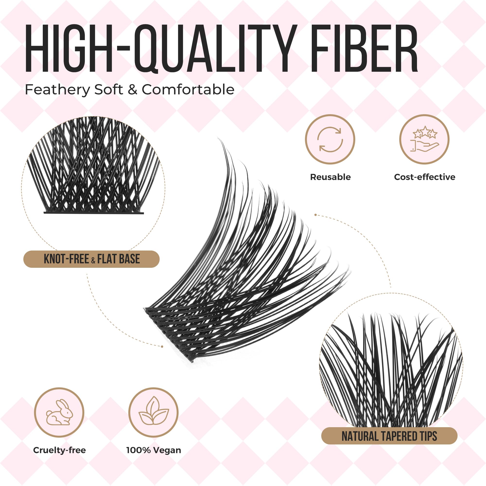 PopUp lash clusters enabling easy at-home application and adjustments