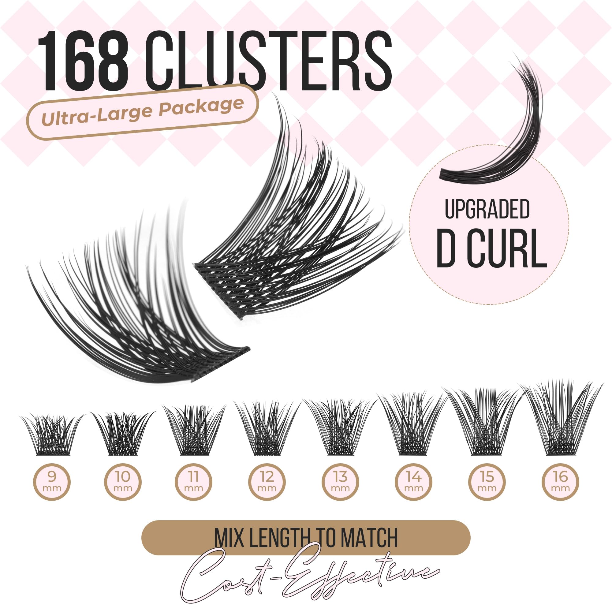 PopUp wispy lash clusters crafted from soft synthetic fibers for comfort