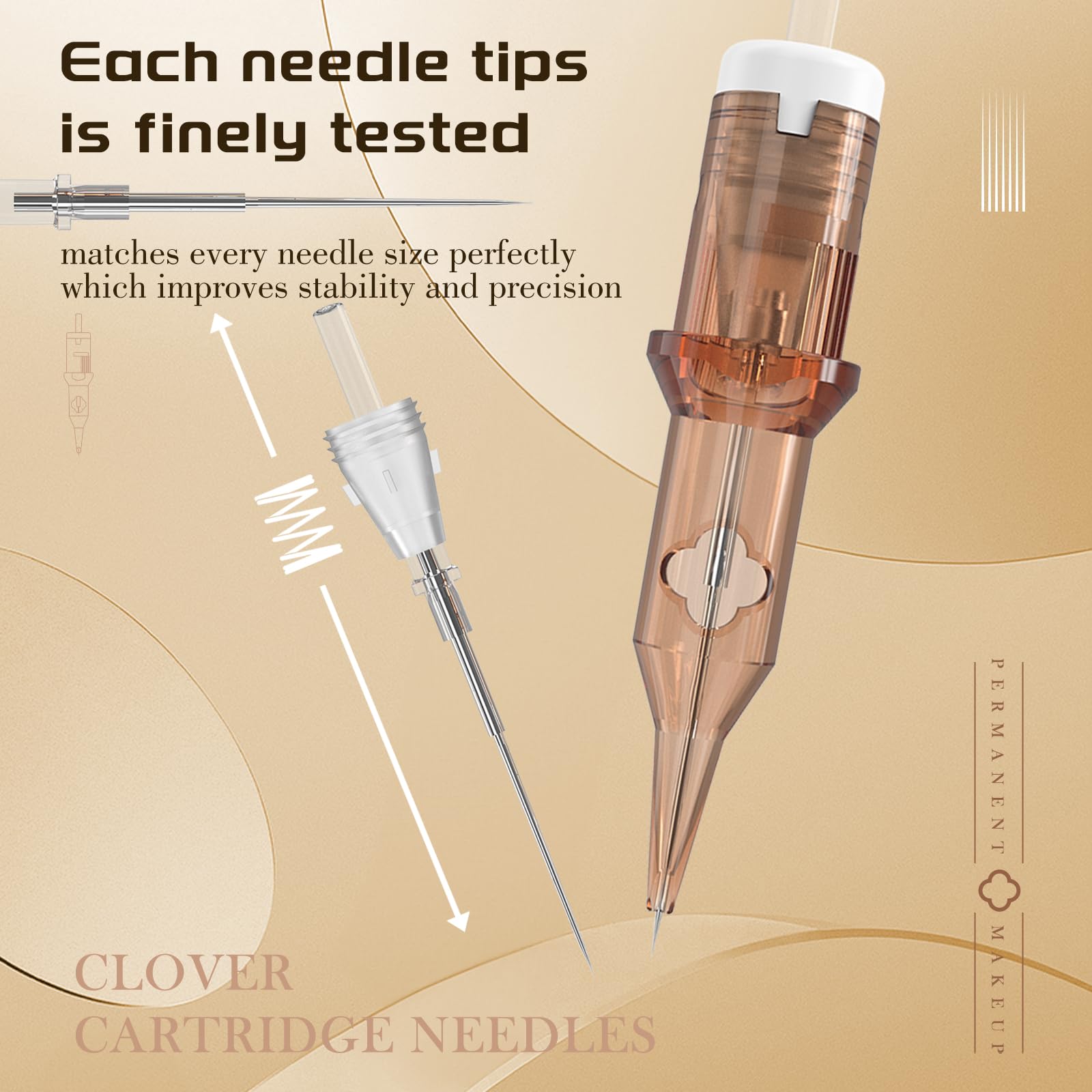 POPUPMU Clover cartridge with transparent body to monitor needle movement.