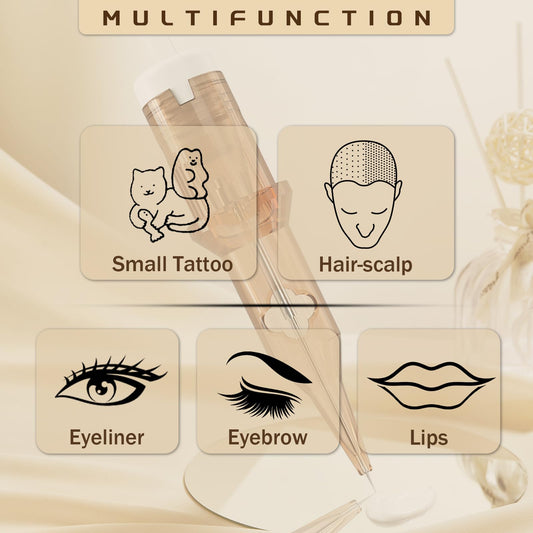POPUPMU transparent cartridge body highlights needle movement for accurate placement.