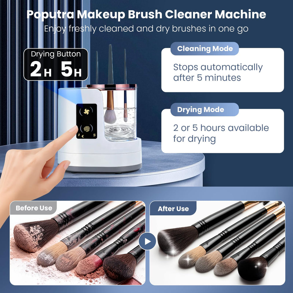 Poputra brush cleaner cup in action cleansing brushes
