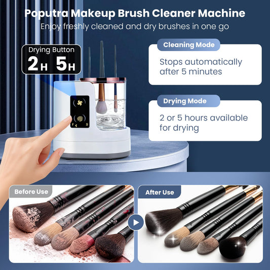 Poputra brush cleaner cup in action cleansing brushes
