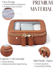 Popvibe Clear Makeup Bag with transparent panel for quick access.