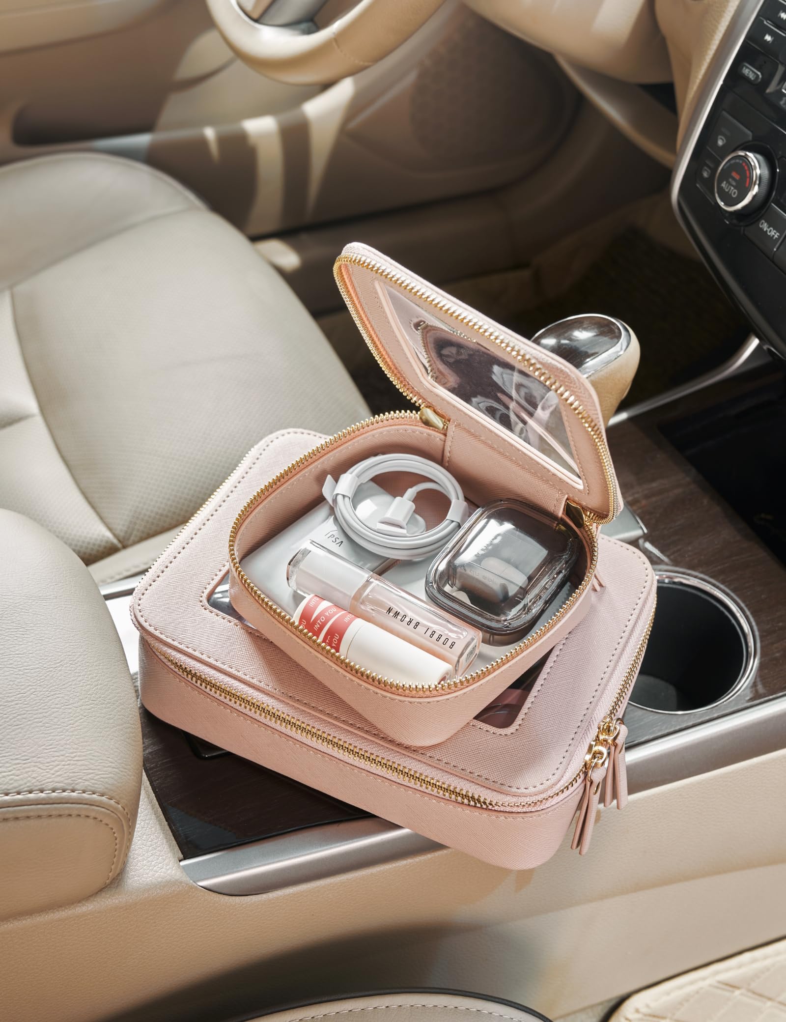 Popvibe compact 5x4.7x2 inches design helps organize daily essentials.