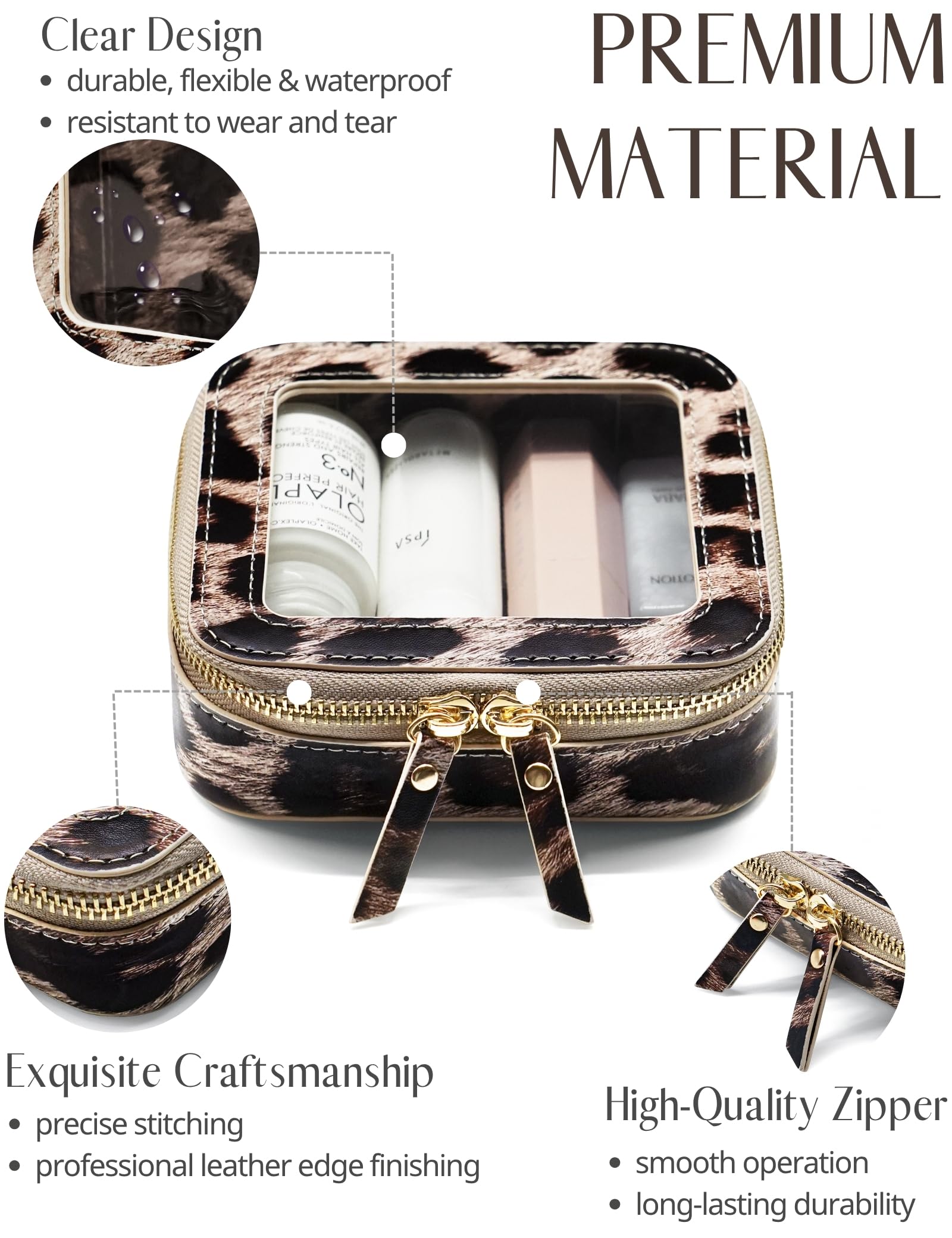 Popvibe leopard faux leather pouch highlighting durable material and chic style