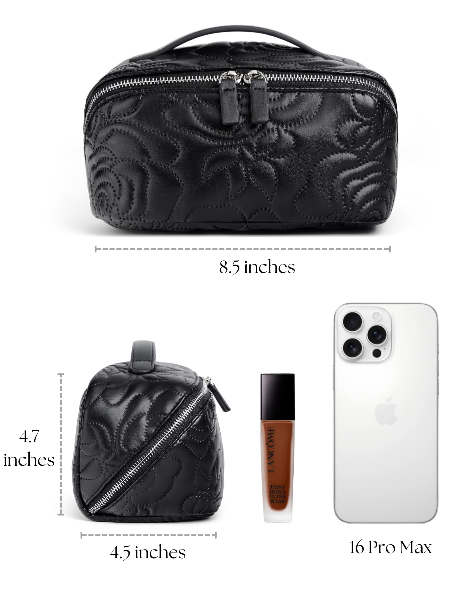 Popvibe Open Flat Makeup Bag clear zipper pocket for visible small items