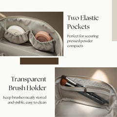 Popvibe Open Flat Makeup Bag interior main compartment for cosmetics and toiletries