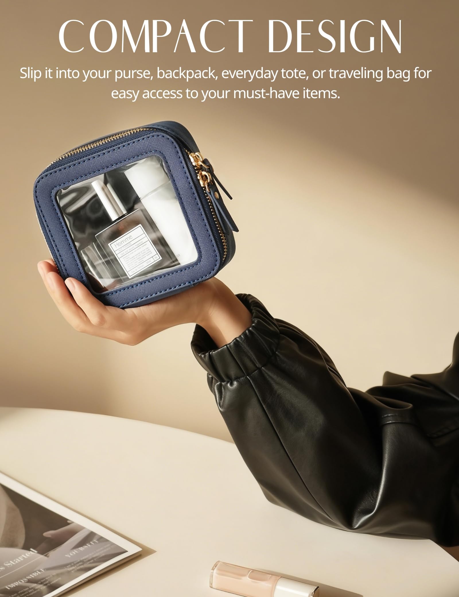 Popvibe Travel purse organizer keeps cords, lip balms, and jewelry visible