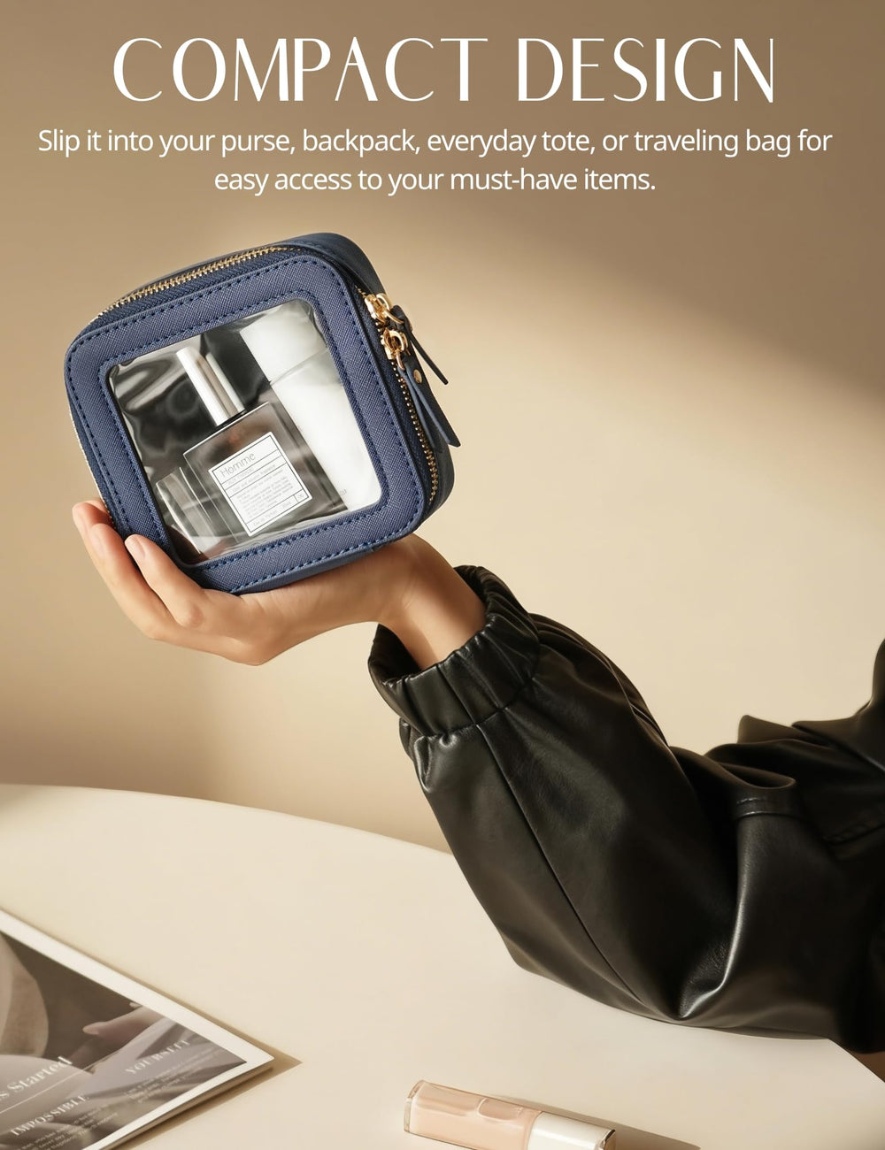 Popvibe Travel purse organizer keeps cords, lip balms, and jewelry visible