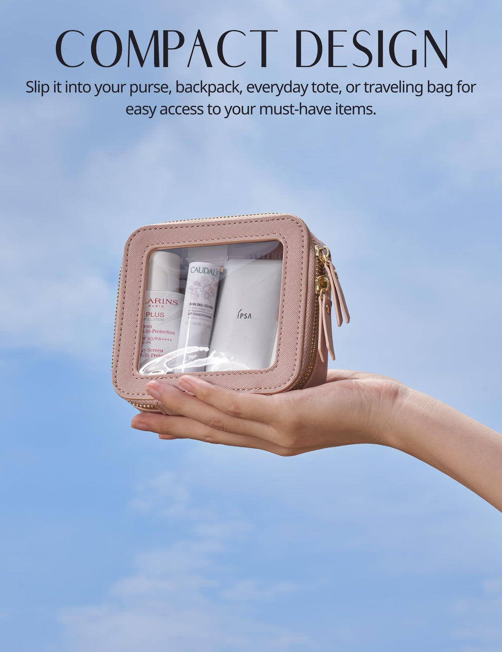 Popvibe water-resistant material protects contents during everyday use.