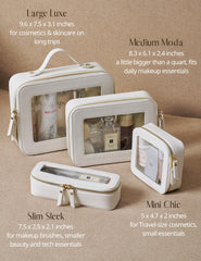 Popvibe white travel essentials case adds a premium, sleek touch.